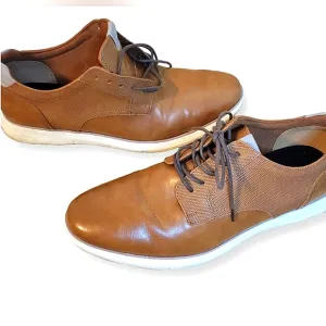 Alfani Shoes Men's Brown Faux-Leather Lace-up Oxford casual shoes comfortable