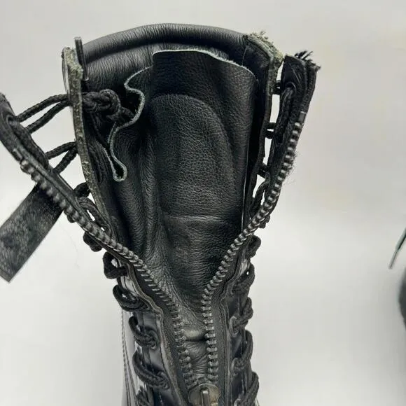 All American Boot MFG Men's 5W (Fits Women's ~8.5) Leather Center Zip Steel Toe