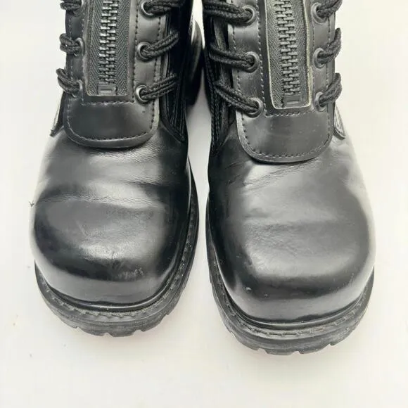 All American Boot MFG Men's 5W (Fits Women's ~8.5) Leather Center Zip Steel Toe