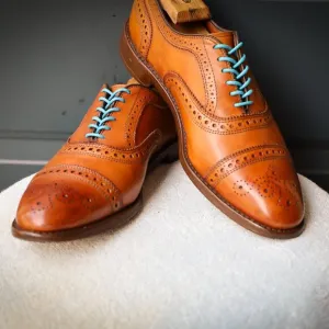 Allen Edmonds 9-D Cognac Strand Burnished Cap Toe Oxford Mens Dress Shoes