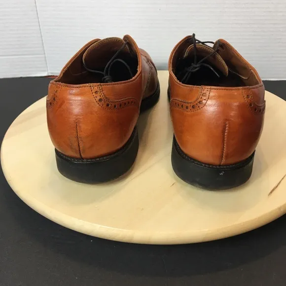 Allen Edmonds Benton 3448 Cap Toe Oxford Shoes Mens 11C Cognac Leather Vibram