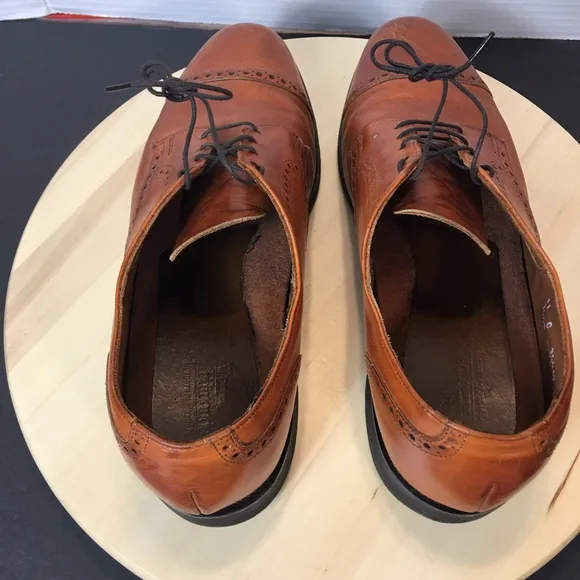 Allen Edmonds Benton 3448 Cap Toe Oxford Shoes Mens 11C Cognac Leather Vibram