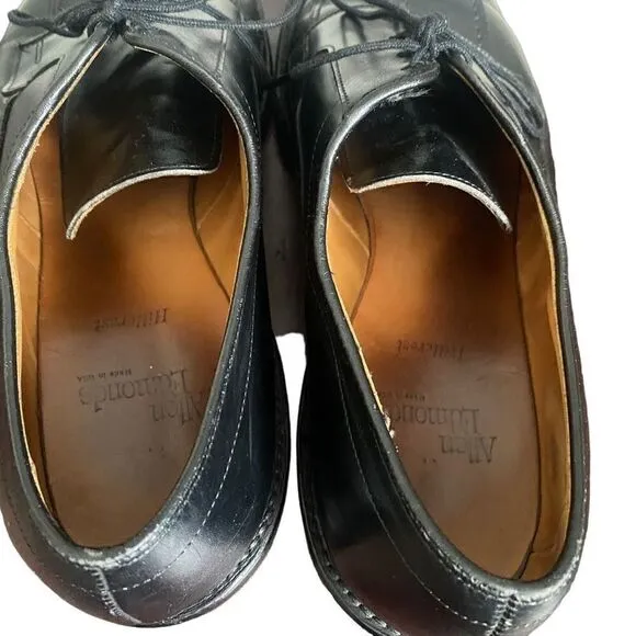 Allen Edmonds Black Dress Shoes 11 D Leather Cap Toe Oxford Hillcrest Laces JN23