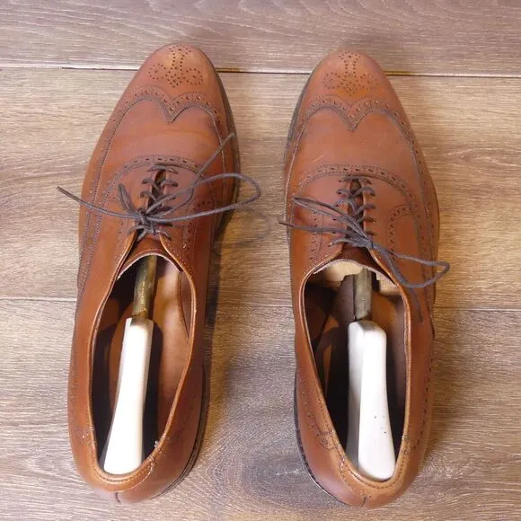 Allen Edmonds Chester Wingtip Oxford Shoes Walnut Brown‎ Leather Men's 14B