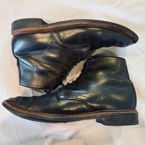 Allen Edmonds Higgins Mill Boots Men 10 D Black Handcrafted Leather Dainite Sole