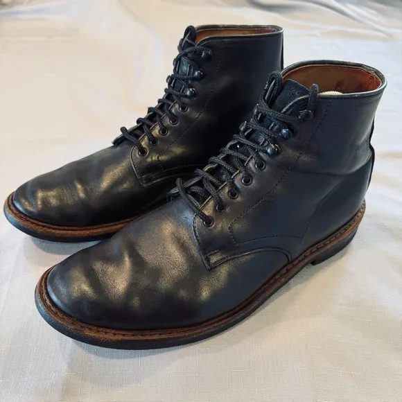 Allen Edmonds Higgins Mill Boots Men 10 D Black Handcrafted Leather Dainite Sole