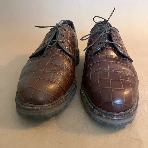 Allen Edmonds Honors Collection Haskell Brown Leather Golf Non Spike Shoes 9D