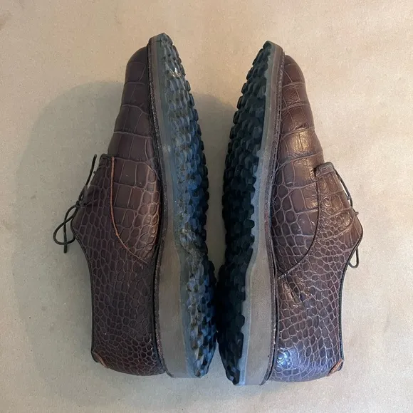 Allen Edmonds Honors Collection Haskell Brown Leather Golf Non Spike Shoes 9D