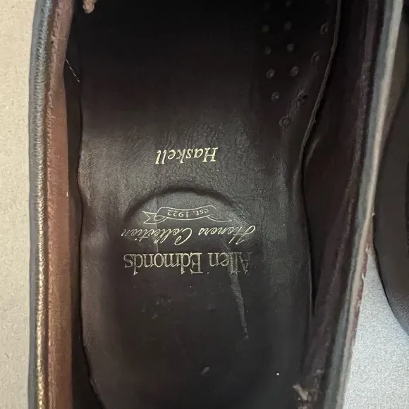 Allen Edmonds Honors Collection Haskell Brown Leather Golf Non Spike Shoes 9D