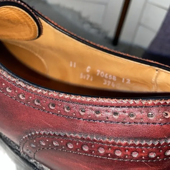 Allen Edmonds Lexington 5171 Cap Toe Burgundy Ox Blood Oxford Shoes Size 11 C