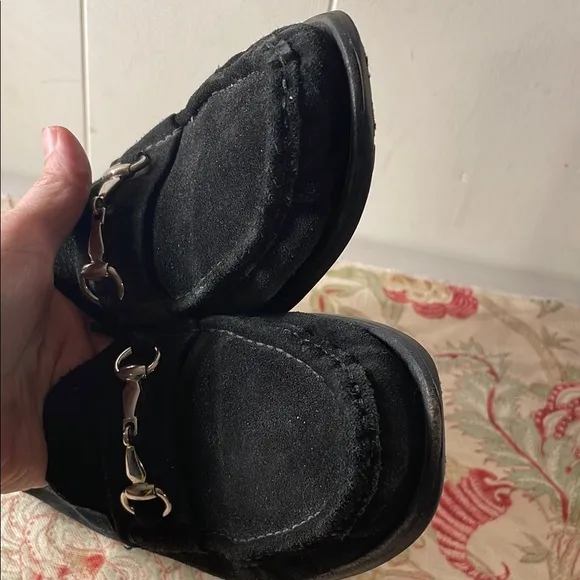 Allen Edmonds Lucca Black Suede and Silver Hoersebit Slip-On Loafers