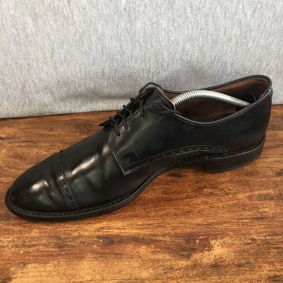 Allen Edmonds Madison Ave Mens Size 12 D Oxford Black Leather Cap Toe Shoes