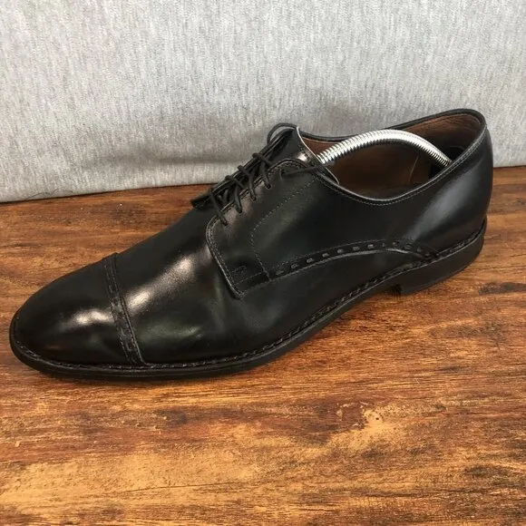Allen Edmonds Madison Ave Mens Size 12 D Oxford Black Leather Cap Toe Shoes