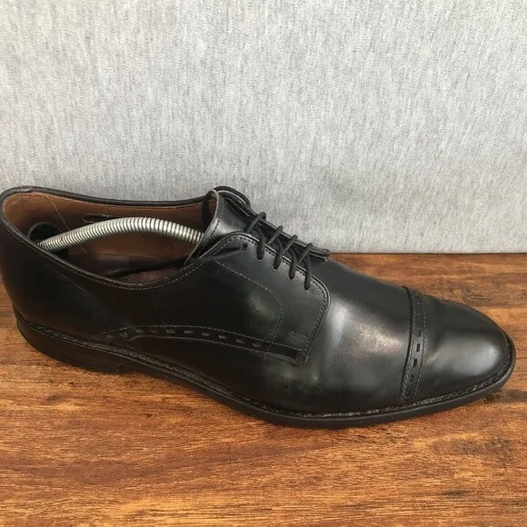 Allen Edmonds Madison Ave Mens Size 12 D Oxford Black Leather Cap Toe Shoes