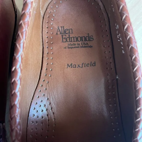 Allen Edmonds Maxfield Tassel Brown Leather Loafers slip ons size 10 D