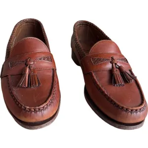 Allen Edmonds Maxfield Tassel Brown Leather Loafers slip ons size 10 D