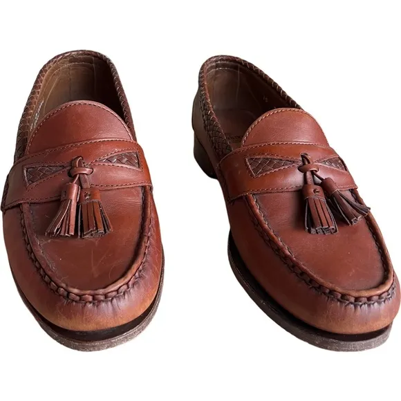 Allen Edmonds Maxfield Tassel Brown Leather Loafers slip ons size 10 D