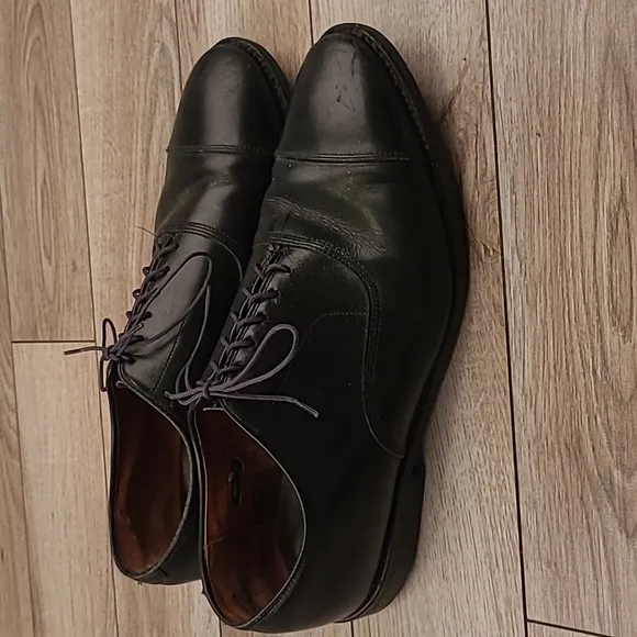 ALLEN EDMONDS Park Avenue Black Leather Cap‎ Toe Sz 10 EEE Mens Dress Shoes