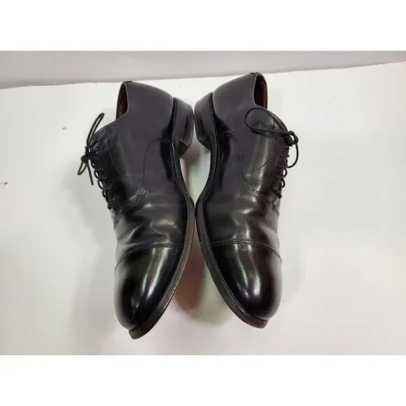 Allen Edmonds Park Avenue Shoes‎ Size 8.5 D Cap Toe Oxford Black Leather Lace Up