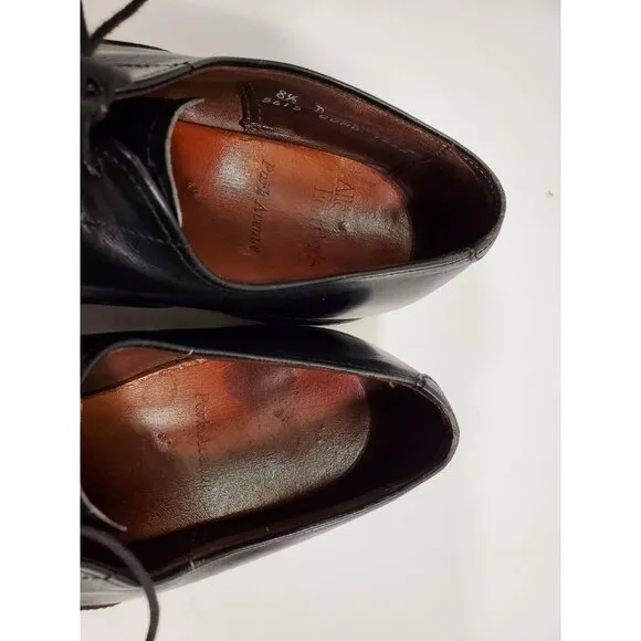 Allen Edmonds Park Avenue Shoes‎ Size 8.5 D Cap Toe Oxford Black Leather Lace Up