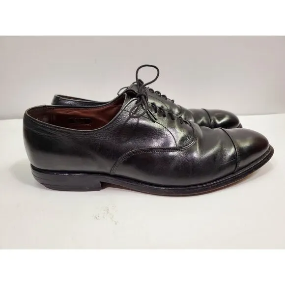 Allen Edmonds Park Avenue Shoes‎ Size 8.5 D Cap Toe Oxford Black Leather Lace Up