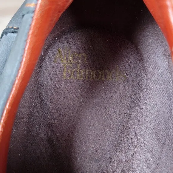 Allen Edmonds Voyager Oxford Shoes Mens Size 12 D Blue Black Leather Bicycle Toe
