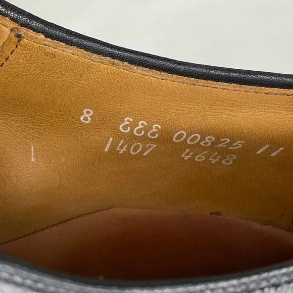 Allen Edmonds Margate Cap Toe Black Leather Shoes Made in USA Mens 8EEE Shoes