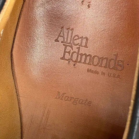 Allen Edmonds Margate Cap Toe Black Leather Shoes Made in USA Mens 8EEE Shoes