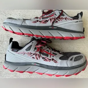 Altra Lone Peak 3.0 Zero Drop Grey Red Trail Outdoor Running Shoes Size 13 CLEAN
