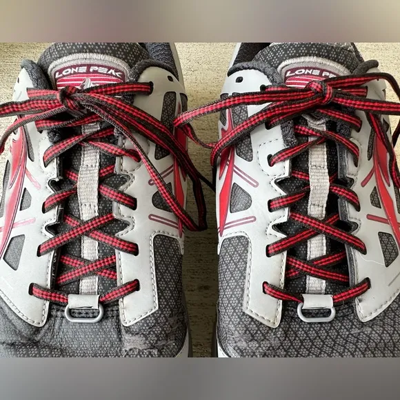 Altra Lone Peak 3.0 Zero Drop Grey Red Trail Outdoor Running Shoes Size 13 CLEAN