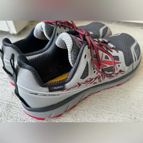 Altra Lone Peak 3.0 Zero Drop Grey Red Trail Outdoor Running Shoes Size 13 CLEAN