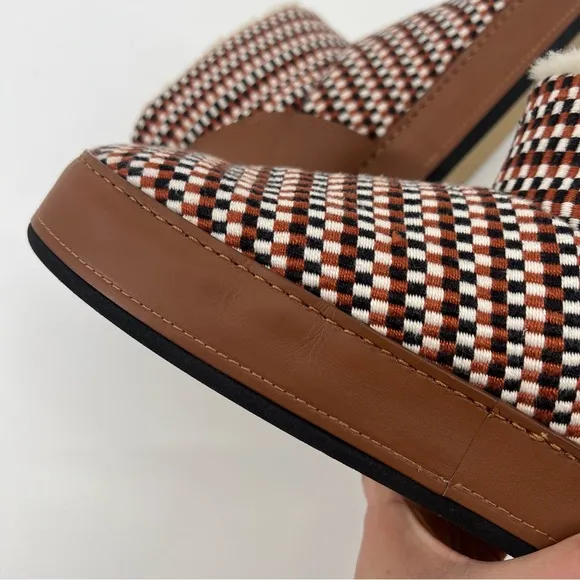 Amambaih Juana Low Woven Leather Chunky Shearling Lined Snow Boots in Cognac 9
