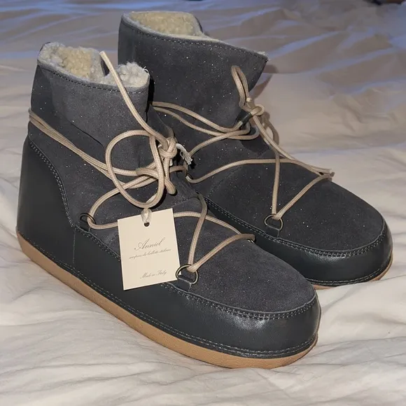 Anniel Anouk snow  boots women natural leather
