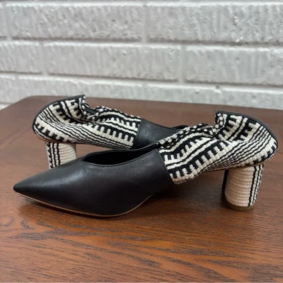 Antolina Women's Dalis Pointed-Toe Pumps Black White Worn Once 36