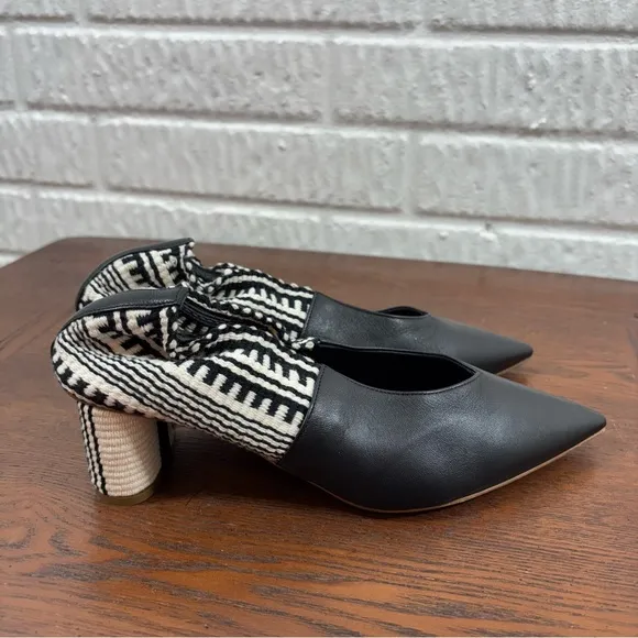 Antolina Women's Dalis Pointed-Toe Pumps Black White Worn Once 36