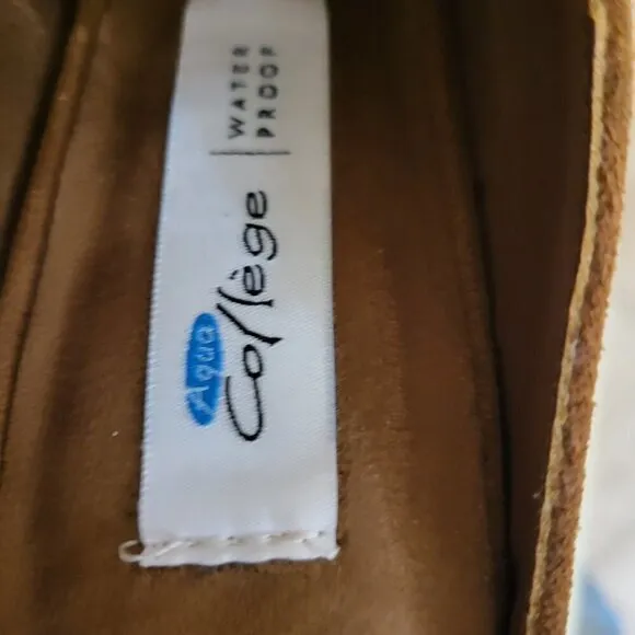 AQUA COLLEGE Women's Brown Nia Slip On Leather Heeled Mules Shoes 7M NIB
