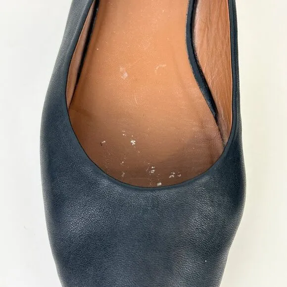 Aquatalia Black Full Leather Ballet Flats Made in Italy Classic Shoes Women's 8