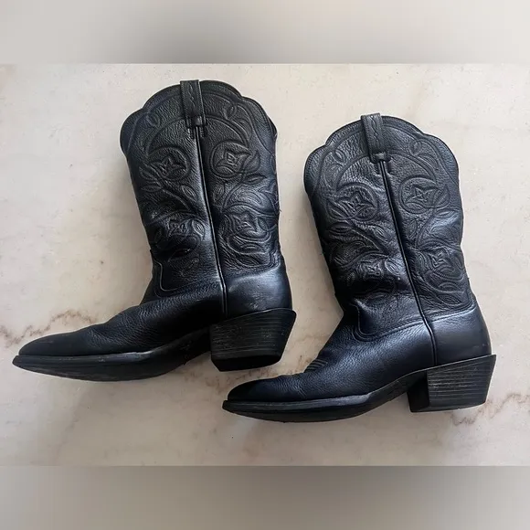 Ariat Black Leather Cowboy Boots Women’s Size 6.5 Style # 10001037(15770)