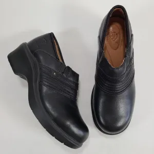 Ariat Black Leather Steel Toe Safety Clog Shoes Women's Size 5.5