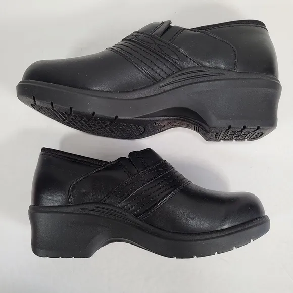 Ariat Black Leather Steel Toe Safety Clog Shoes Women's Size 5.5