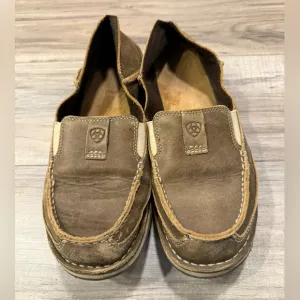 ARIAT Cruiser Brown Leather Moc Toe Slip On Casual Shoes