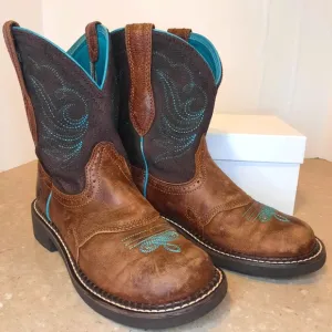 Ariat Fatbaby Heritage Dapper Western Boots Brown Leather 10016238 Women Sz 6.5B