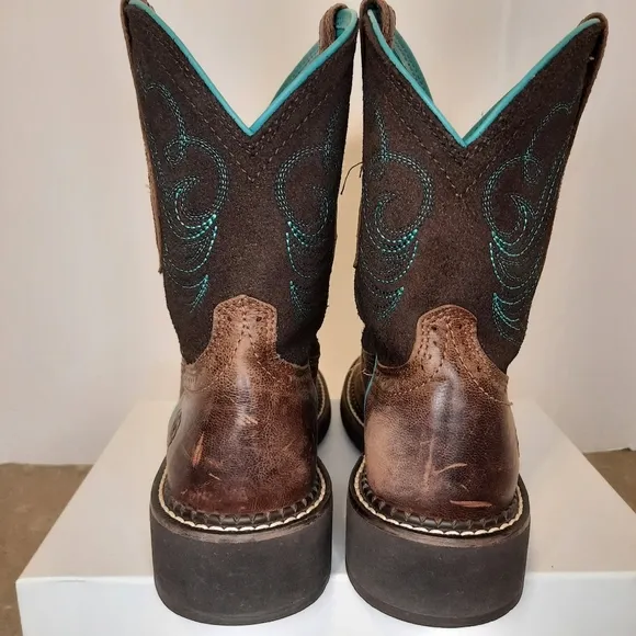 Ariat Fatbaby Heritage Dapper Western Boots Brown Leather 10016238 Women Sz 6.5B