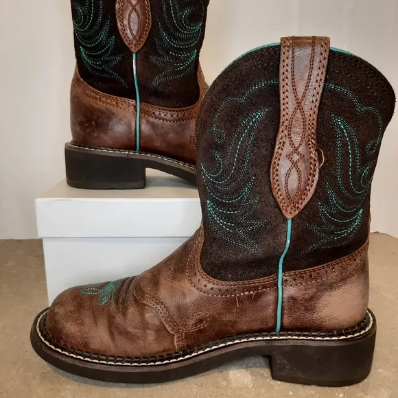 Ariat Fatbaby Heritage Dapper Western Boots Brown Leather 10016238 Women Sz 6.5B