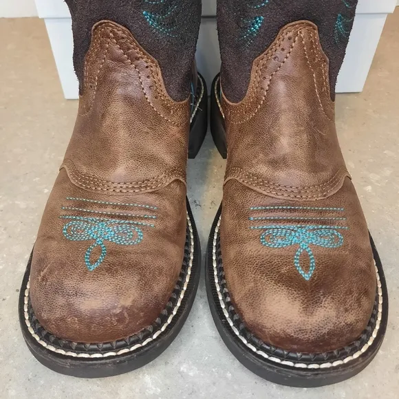 Ariat Fatbaby Heritage Dapper Western Boots Brown Leather 10016238 Women Sz 6.5B