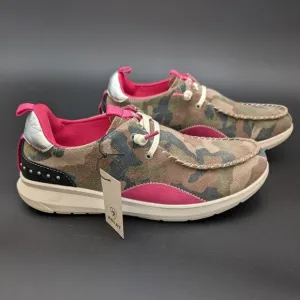 Ariat Hilo Studs shoes Womens 10 B Medium Camo Pink Slip on Western Rodeo Farm