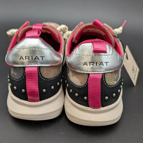 Ariat Hilo Studs shoes Womens 10 B Medium Camo Pink Slip on Western Rodeo Farm