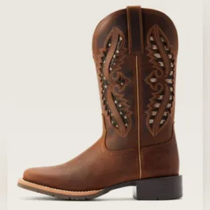 Ariat Hybrid Rancher VentTek 360 Tooled Leather USA Flag Cowboy Boots Size 6.5B