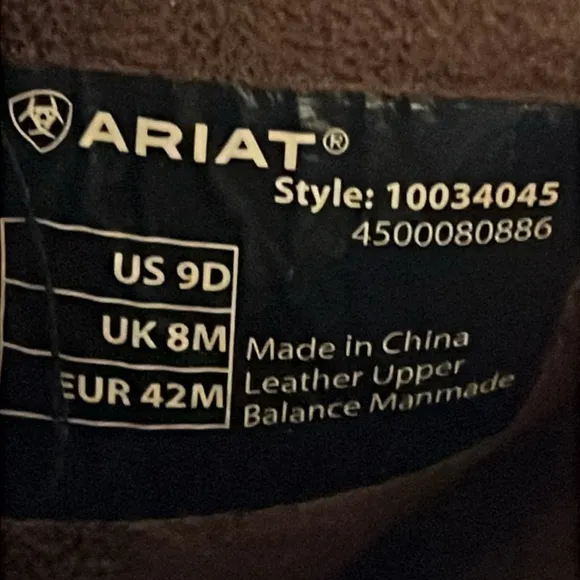 Ariat leather Cowboy Boots men’s Size‎ 9D Style 10034045