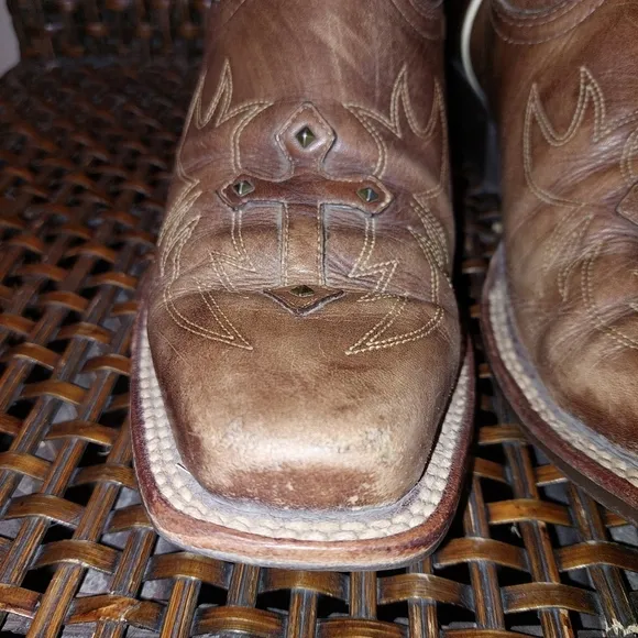 Ariat Legend Spirit Western Brown Leather Boots Crosses Women Sz 7 B